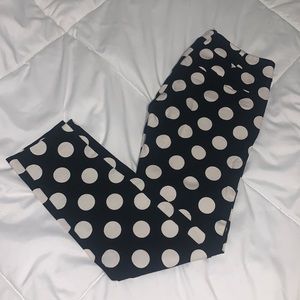 Ankle length black and white polka dot pants